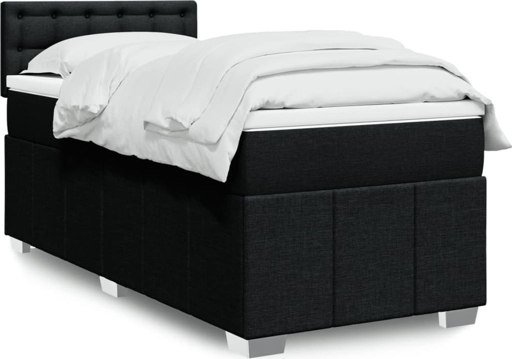 Maison Exclusive - Boxspringbett mit Matratze Schwarz 80x200 cm Stoff