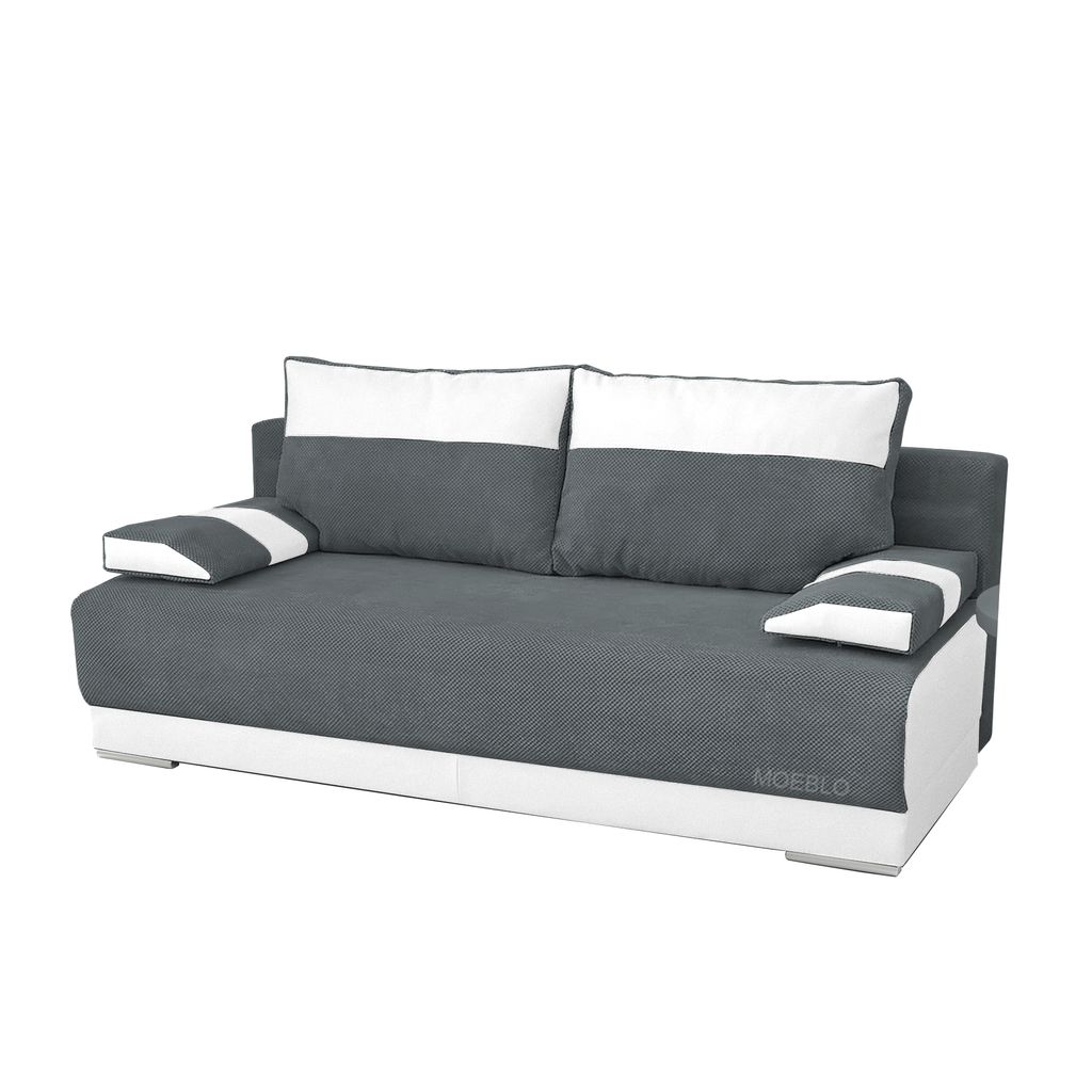 sofa mit schlaffunktion und bettkasten, couch für wohnzimmer, schlafsofa  federkern sofagarnitur polstersofa wohnlandschaft mit bettfunktion - 196 x  92