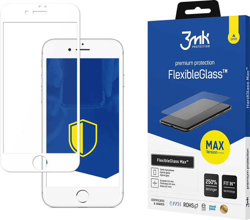 Proteggi il tuo iPhone 7/8 Plus con 3mk FlexibleGlass Max Bianco 7H