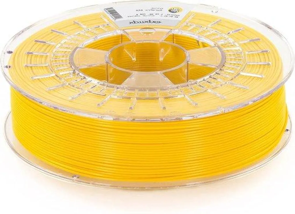 Filament 3D 1.75mm jaune haute précision 750g, extrusion fluide et nette