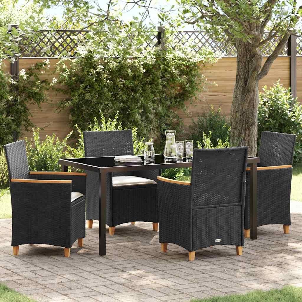 Maison Exclusive - Garten Essgruppe 5 pcs Schwarz Poly-Rattan