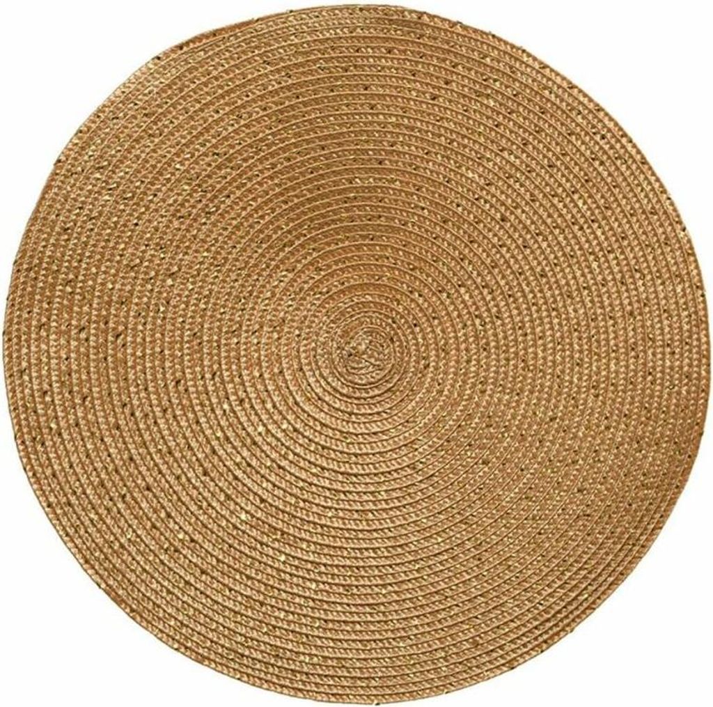 Tischset rund 38cm Kunststoff 1 Stück Gold Produktbild 