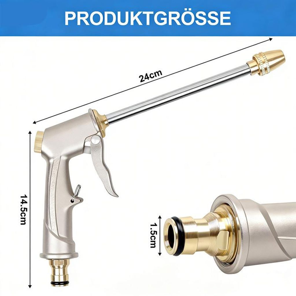Metall Hochdruck Garten Spritzpistole – 4 verstellbare