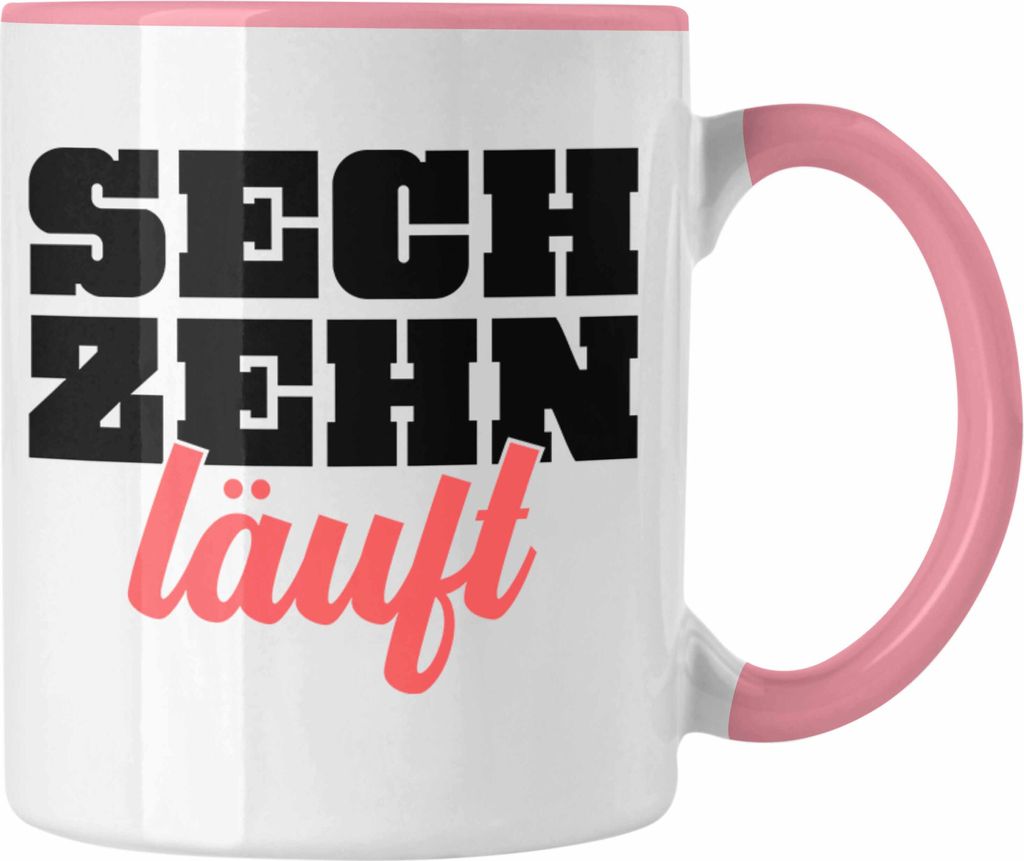 Trendation - 16. Geburtstag Tasse Geschenk Mädchen Jungen Geschenkidee Lustig Spruch 16 Geschenke Geschenkideen zum 16 Bday 16er Witz Sprüche (Rosa)