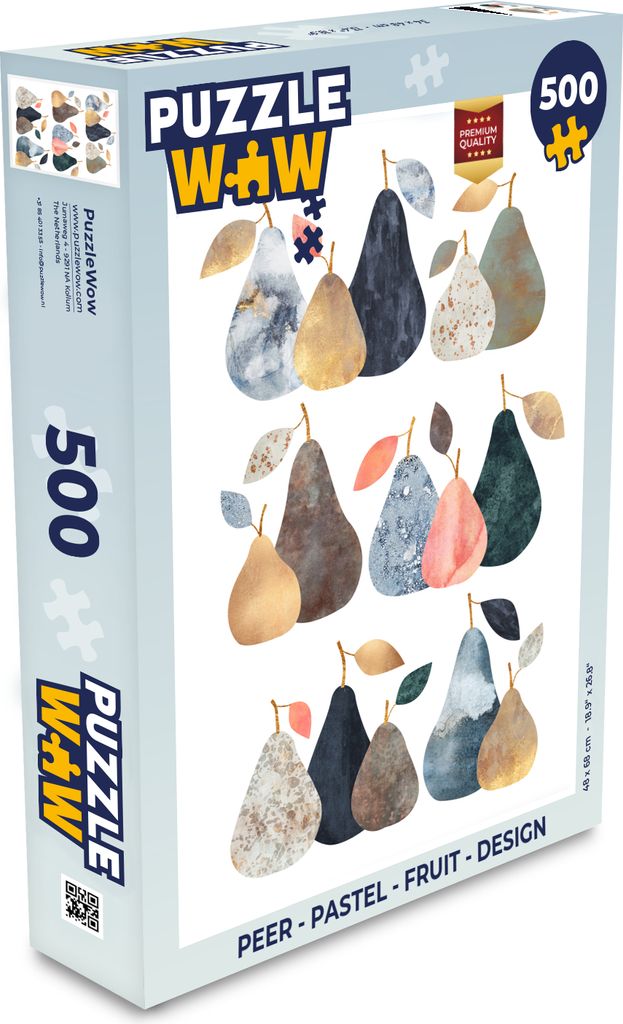 MuchoWow Puzzle 500 Teile Birne - Pastell - Obst - Design - Denken - Spiel - Toy