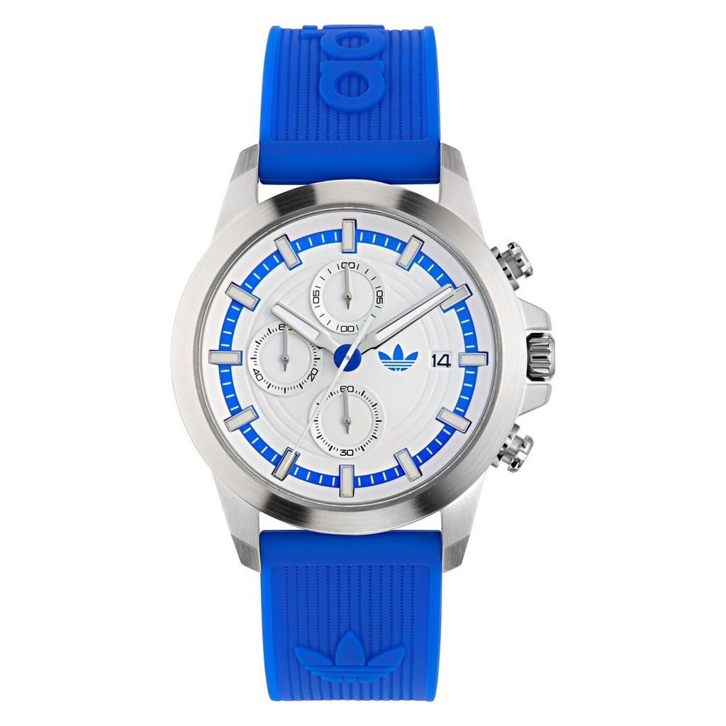 Adidas Uni Uhr EXPRESSION TWO CHRONO Silikon blau AOFH24520 Produktbild 