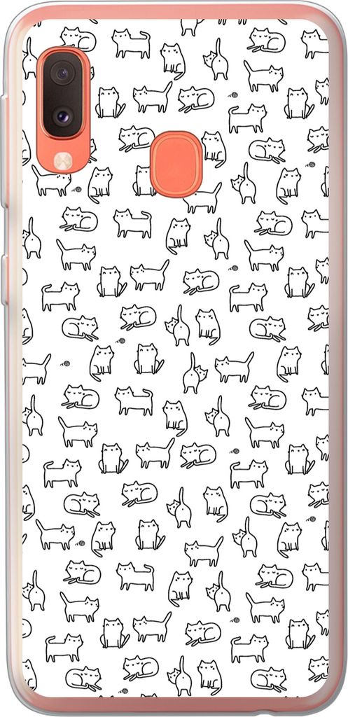 MuchoWow Handyhülle Schutzhülle Hülle für Telefoonhoesje Samsung Galaxy A20e Mädchen - Katze - Muster - Mädchen - Kinder - Kinder Silikon S...