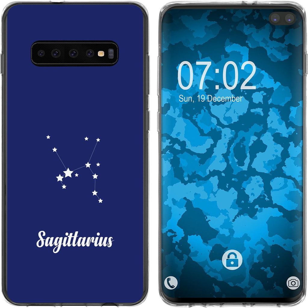 PhoneNatic Case kompatibel mit Samsung Galaxy S10 Plus Silikon-Hülle SternzeichenSagittarius M5