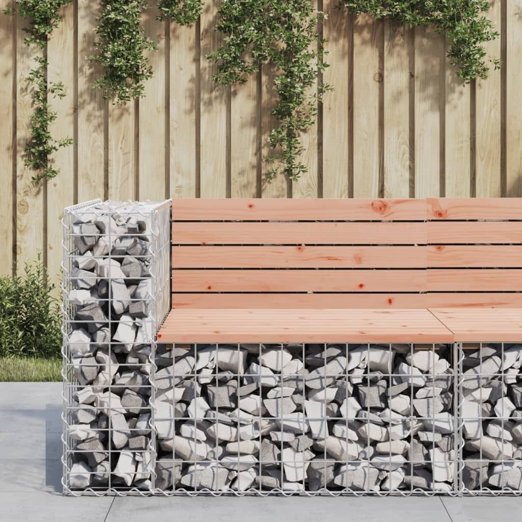 "2026 Promotion" Gartenbank/Parkbank, bis 150Kg, aus Gabionen 92x71x65,5 cm Massivholz Douglasie - Gartenbänke CC29851