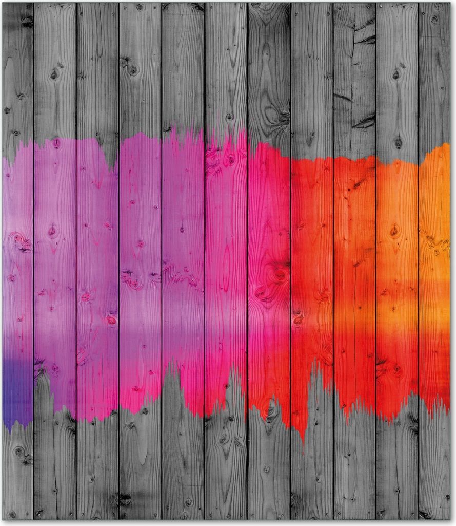 Wallario Herdabdeckplatte aus Glas, Größe 52 x 60 cm 1-teilig, Motiv Holzpaneel - Bemaltes buntes Holz