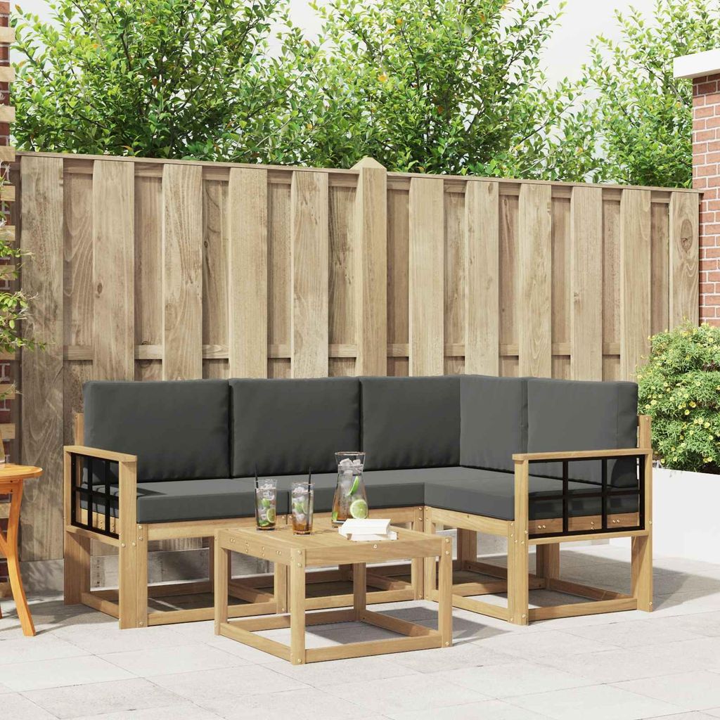 Möbel Outdoor-Sofagarnitur mit Kissen 5 pcs Weiß und AnthrazitGartensofas - Gartensofas c3095