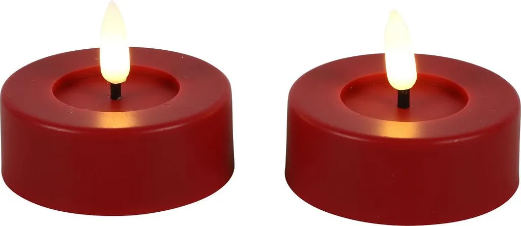 2 Candele Countryfield LED Rosso Rustico | Atmosfera Natalizia e Autunnale