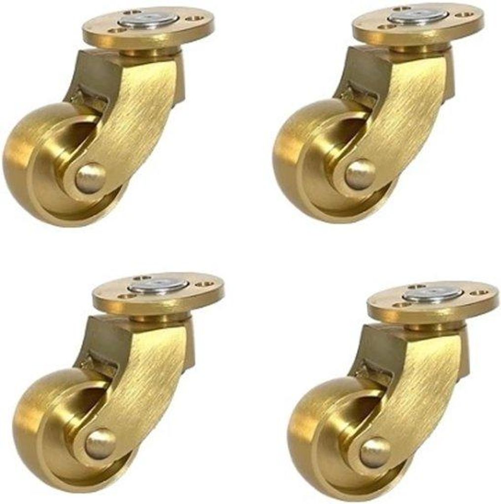 Roulettes 25mm en laiton massif pivotant à 360° - Roulettes Image du produit 