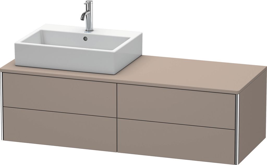 Duravit XSquare Konsolenwaschtischunterbau wandhängend, 4 Schubkästen, Becken links, 1400x400x548mm, XS4913L4343