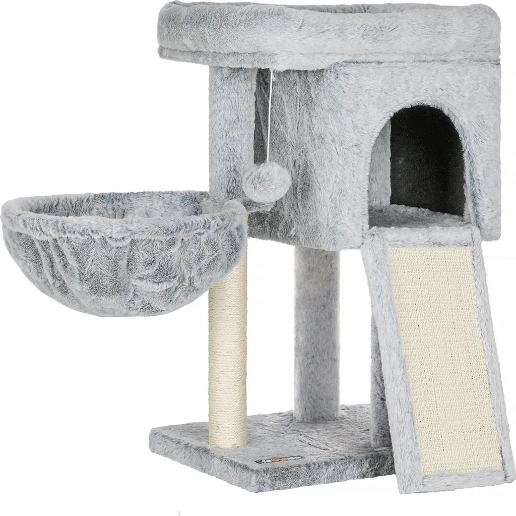 Tiragraffi Grigio Chiaro per Gatti: Albero Robusto con Sisal Naturale