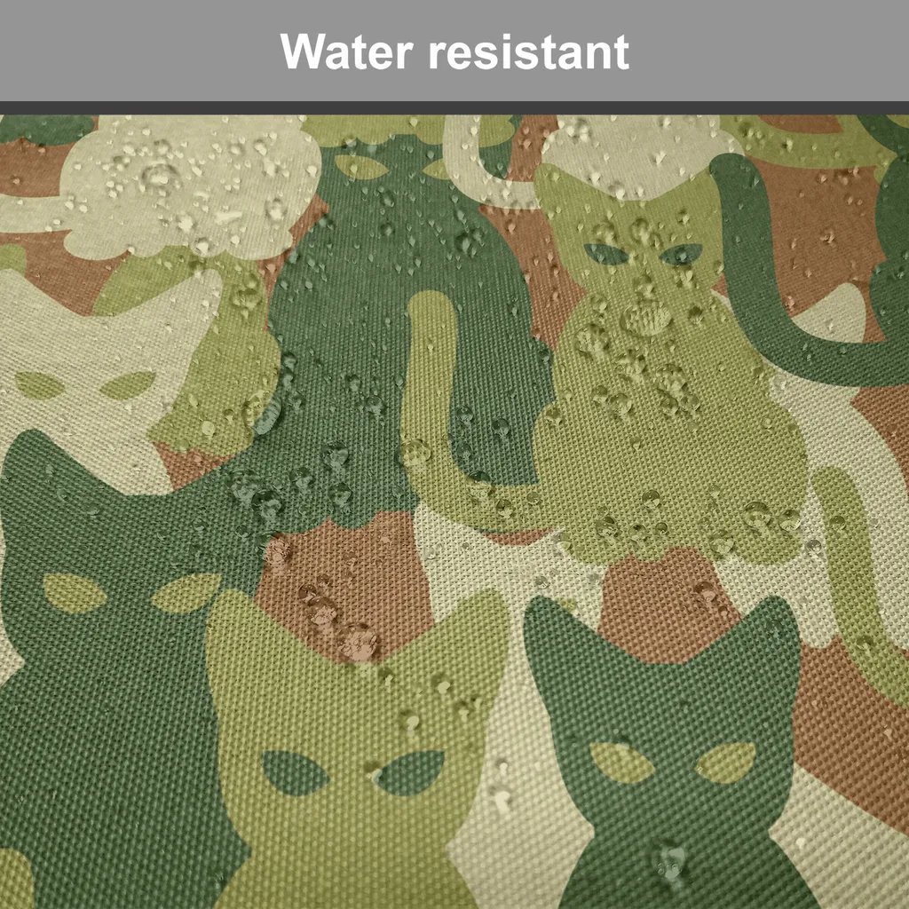 ABAKUHAUS Camo Imbottitura per sedie da sala da pranzo, sagome di gattini nella giungla, cuscino decorativo impermeabile con cinturini per sedie da cucina, 40 cm x 40 cm - confezione da 12, verde scuro crema - 3