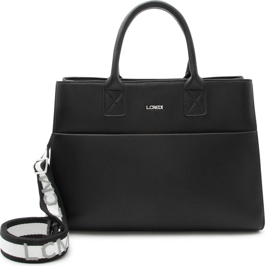 Sac à épaule Ruby noir en cuir synthétique L.CREDI pour look business chic