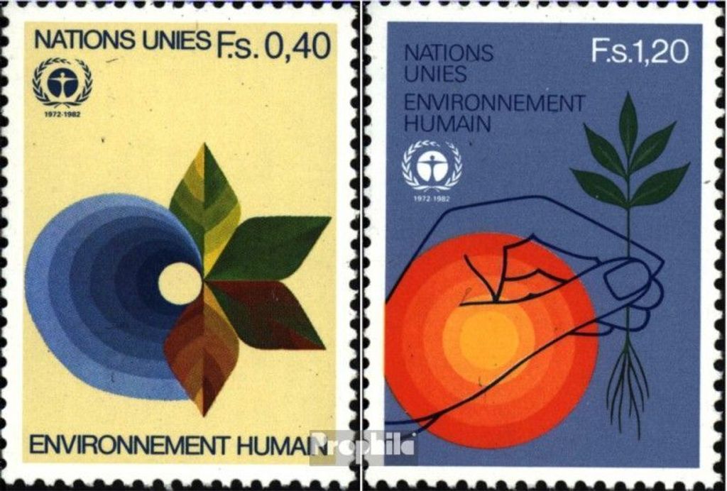 Briefmarken UNO - Genf 1982 Mi 105-106 (kompl.Ausg.) postfrisch Unsere Umwelt