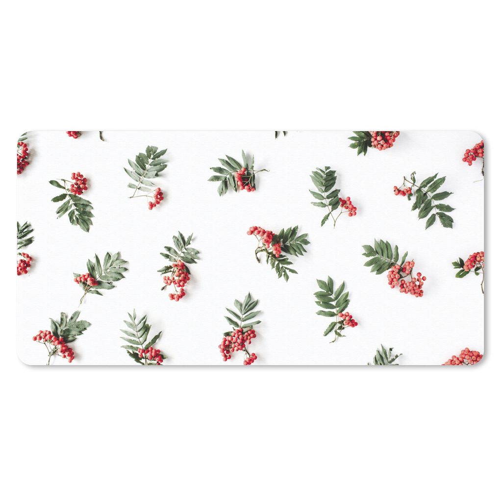 MuchoWow Mauspad Mousepad Winter - Mistelzweig - Weiß 60x30 cm - Mousepads - Maus Mat - Pad - Mausunterlage - Nachhaltig