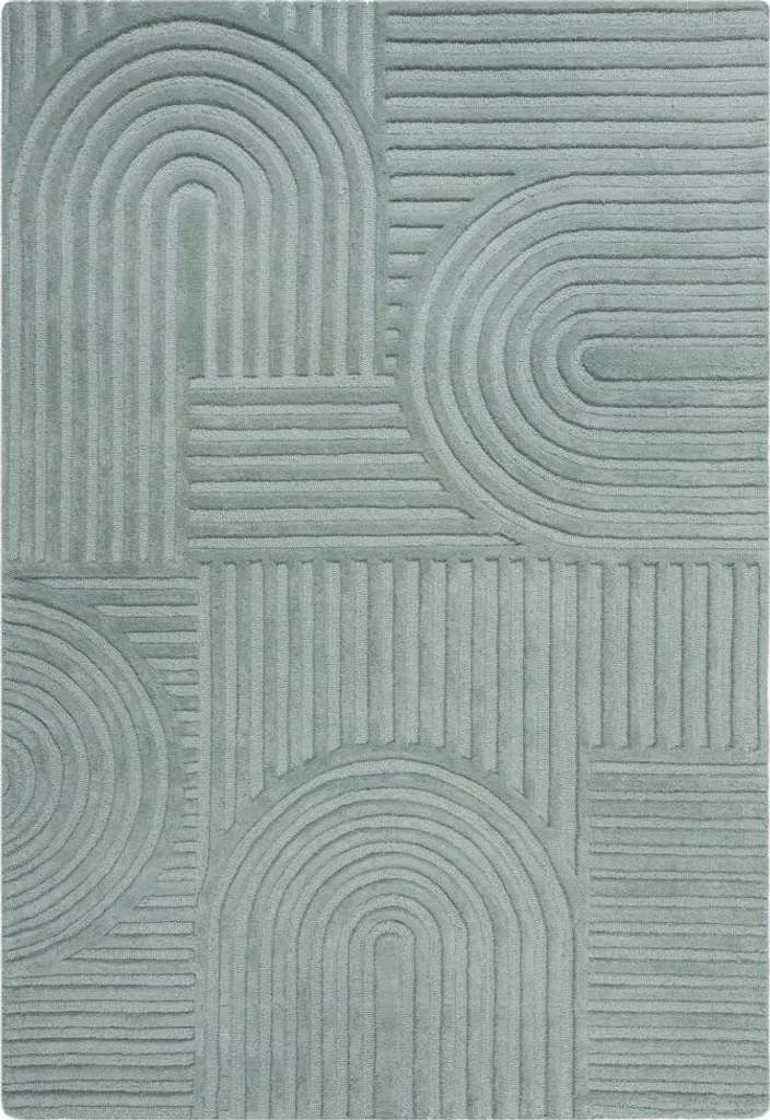 Grand Tapis de Salon Zen Garden Duck Egg 160x230 cm Style Moderne