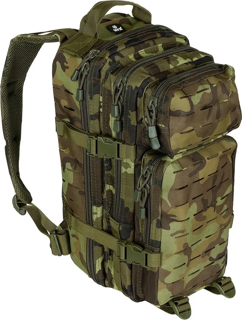 Zaino Militare 30L MFH US Assalto I Laser Cut - Nero/Coyote