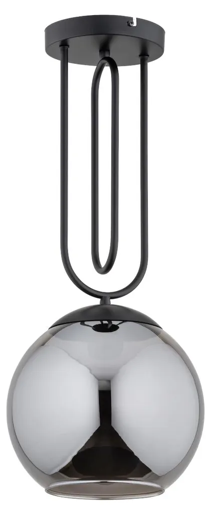 Suspension design RITA verre fumé noir avec culot E27 15W Alfa