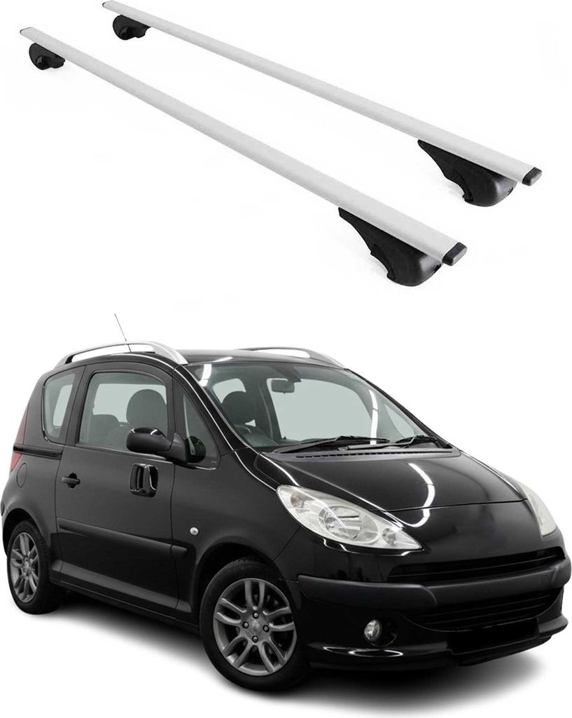 Dachträger Gepäckträger für Peugeot 1007 2005-2009 Grundträger Metall Silber 2x