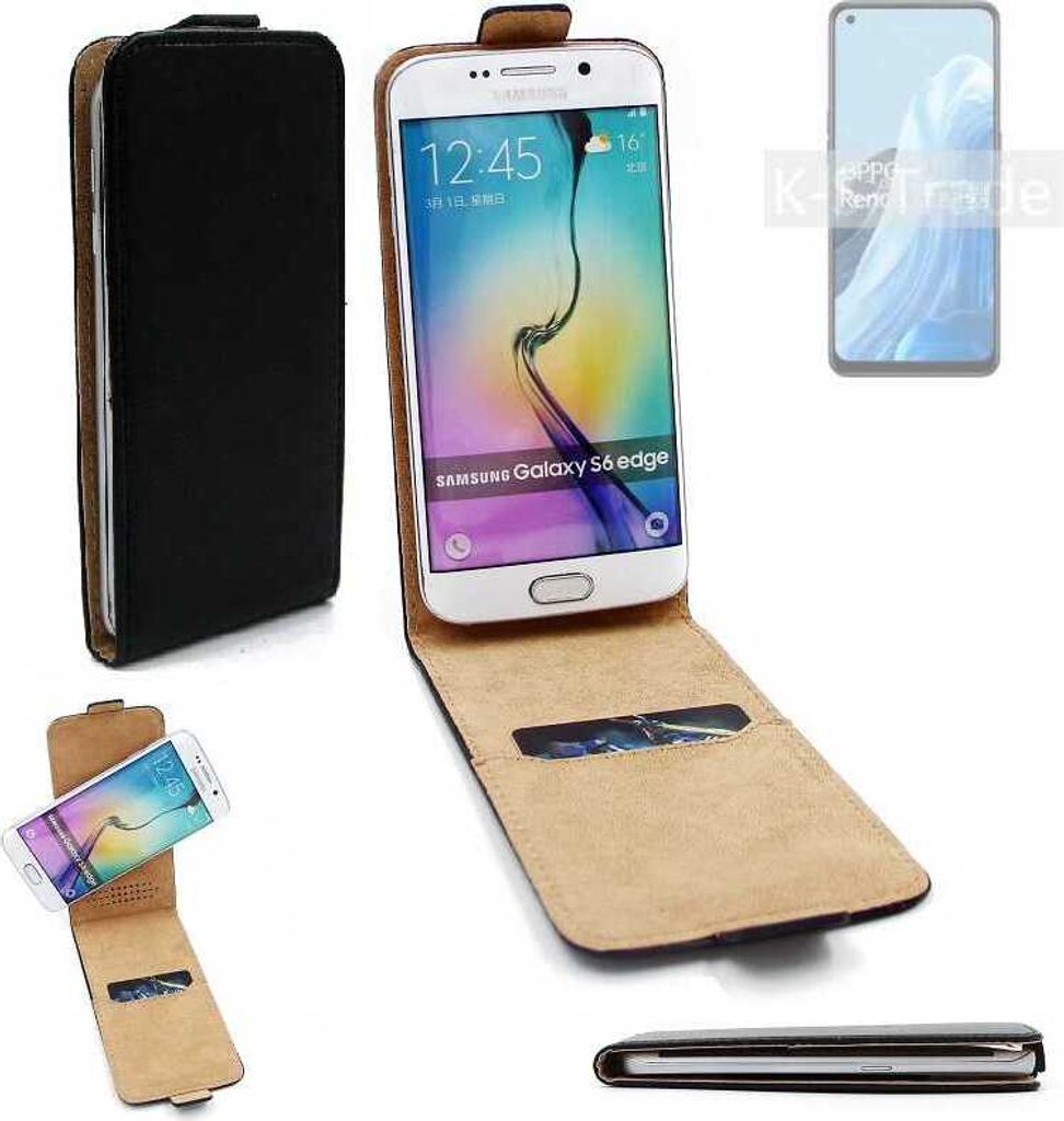 K-S-Trade Schutzhülle Handyhülle kompatibel mit Oppo Reno8 Lite 5G Flipstyle 360° Smartphone Tasche, schwarz, Case Flip cover