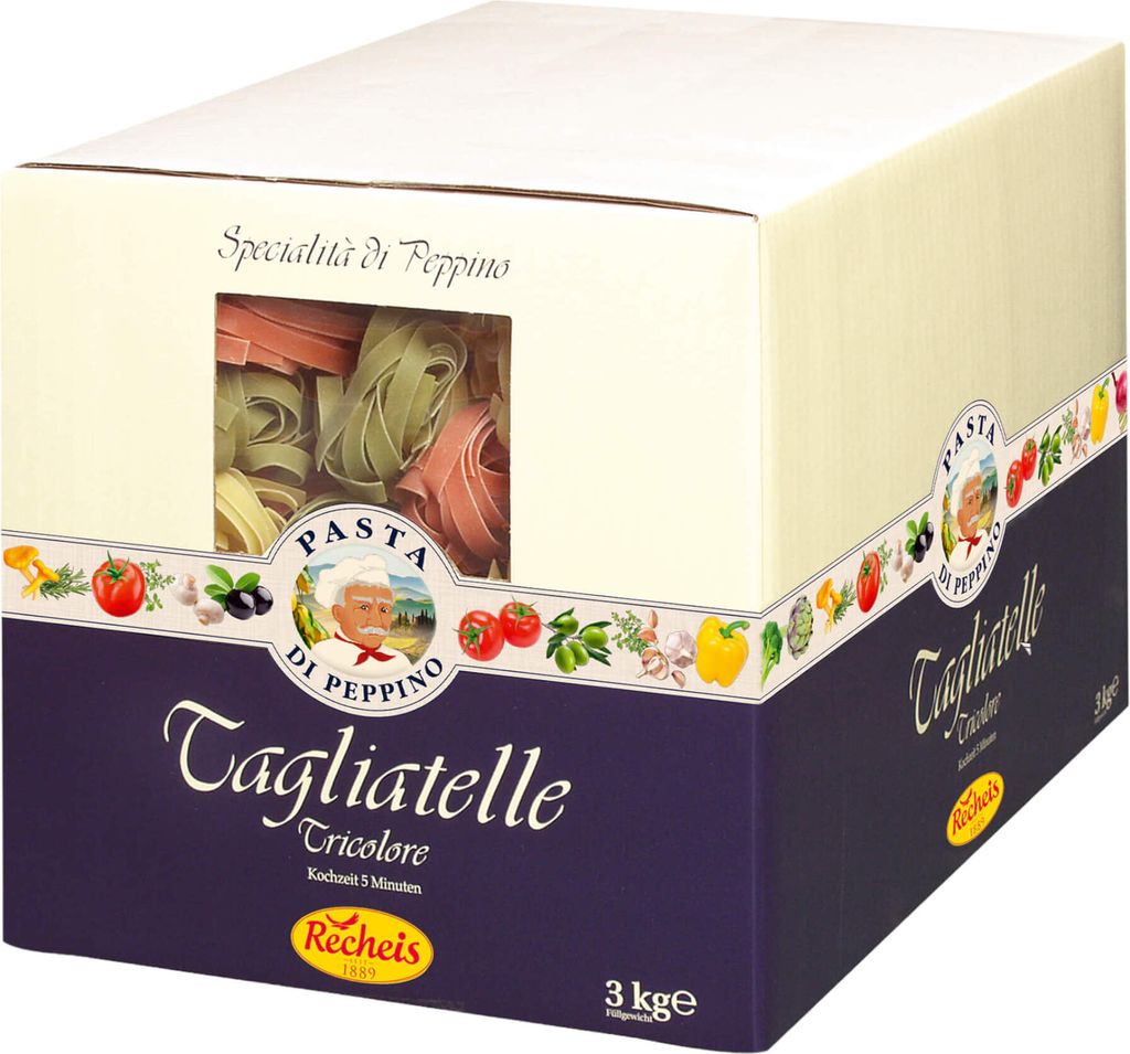 Recheis Peppino Tagliatelle tricolore 3000g Produktbild 