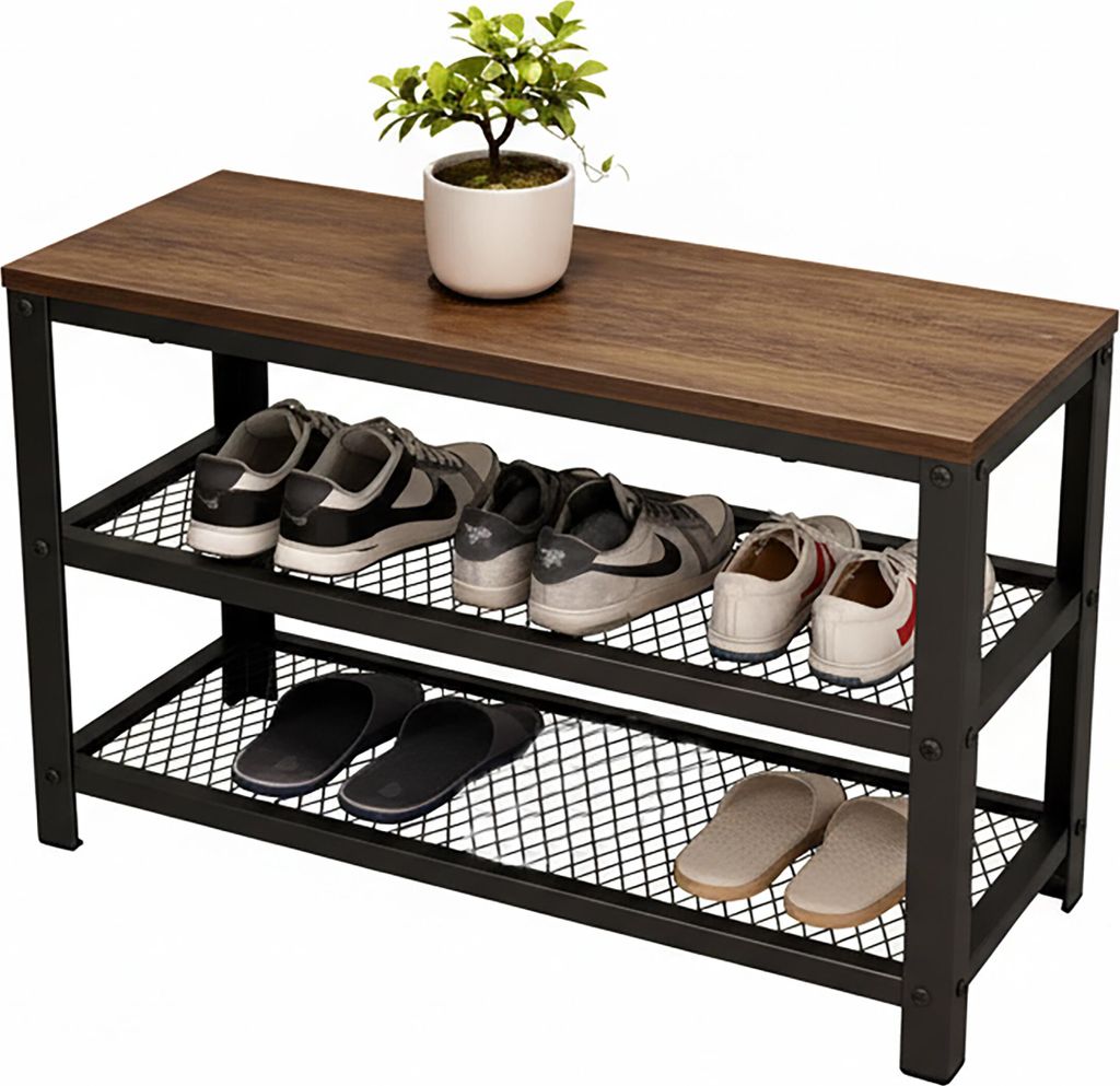 Panca porta scarpe Relaxdays, per 6 paia di scarpe, A x L x Immagine del prodotto 