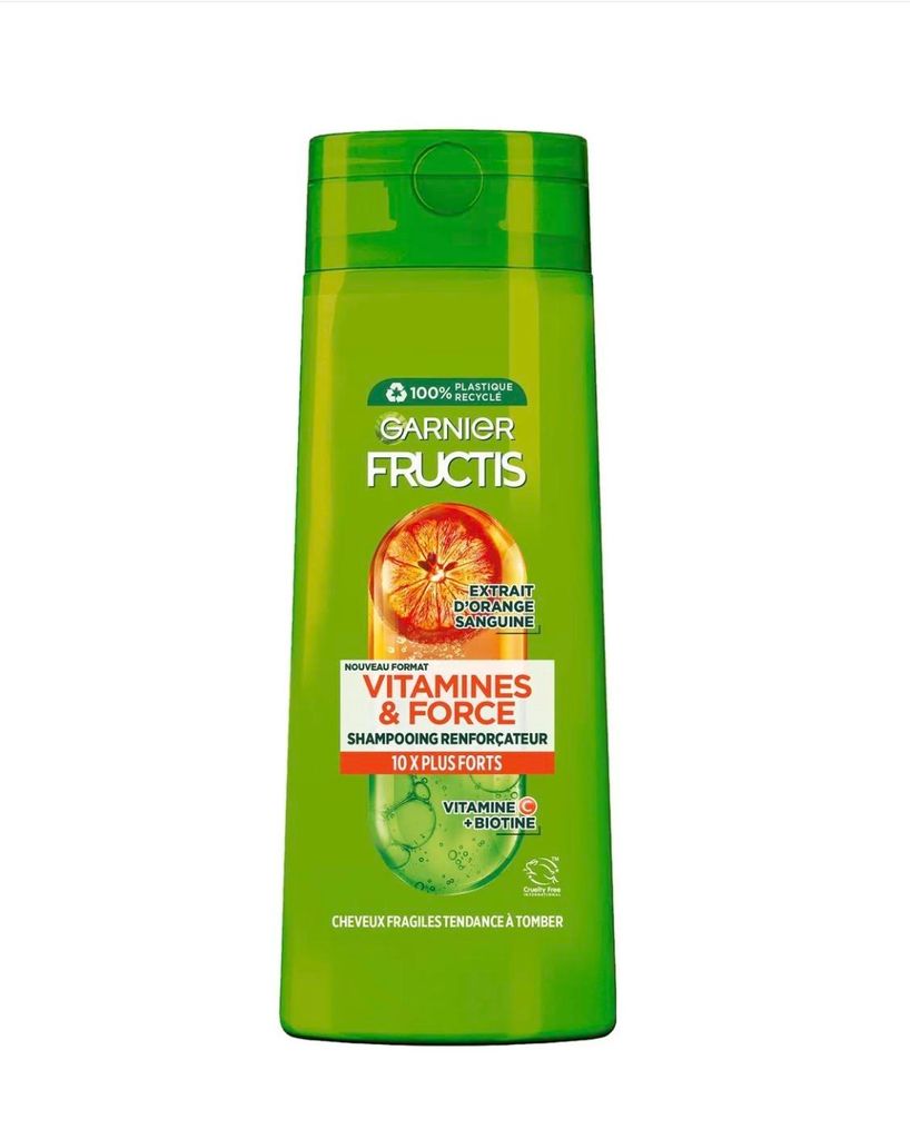 Garnier Fructis Vitamine & Force stärkendes Shampoo für brüchiges und anfälliges Haar, stärkende Wirkung mit Rotorangenextrakt, Formel mit Vit...