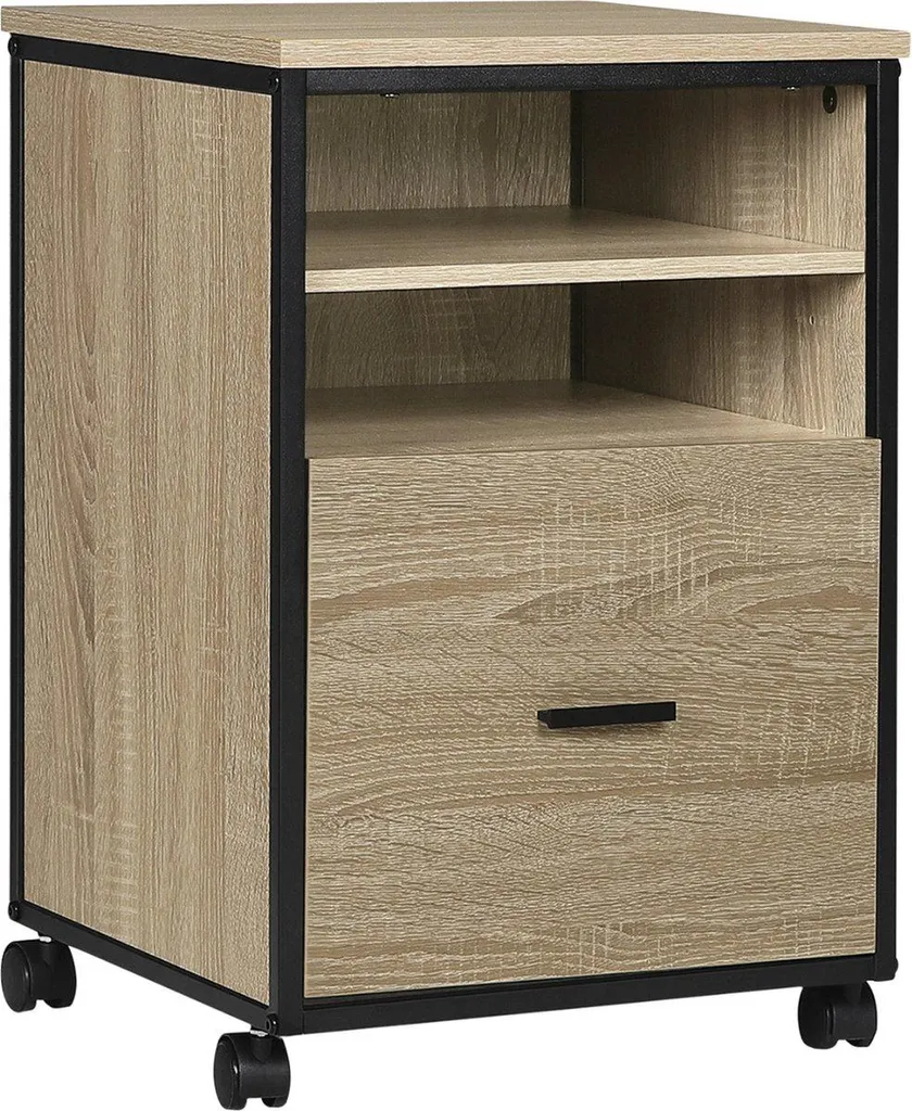 Caisson de Bureau Londres Mobile pour Rangement de Documents en Bois
