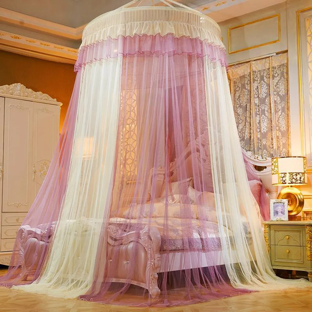 Ciel de Lit Moustiquaire pour Deux Personnes au Plafond - Coloris Duo