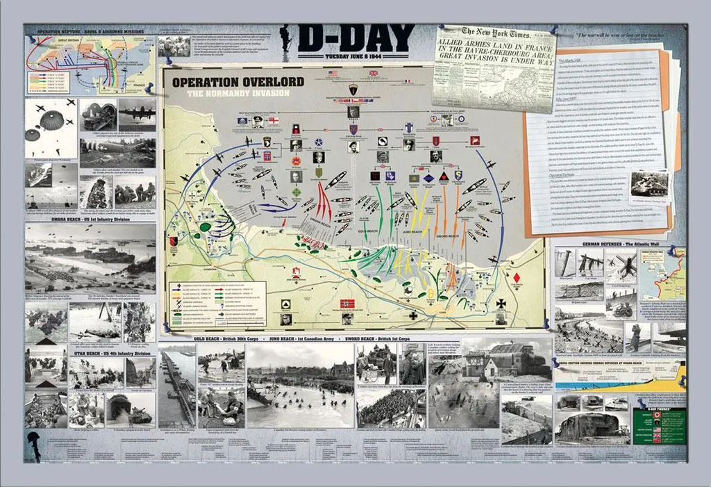 Offerta Poster D-Day Normandia con Cornice Argento Shinsuke Maxi