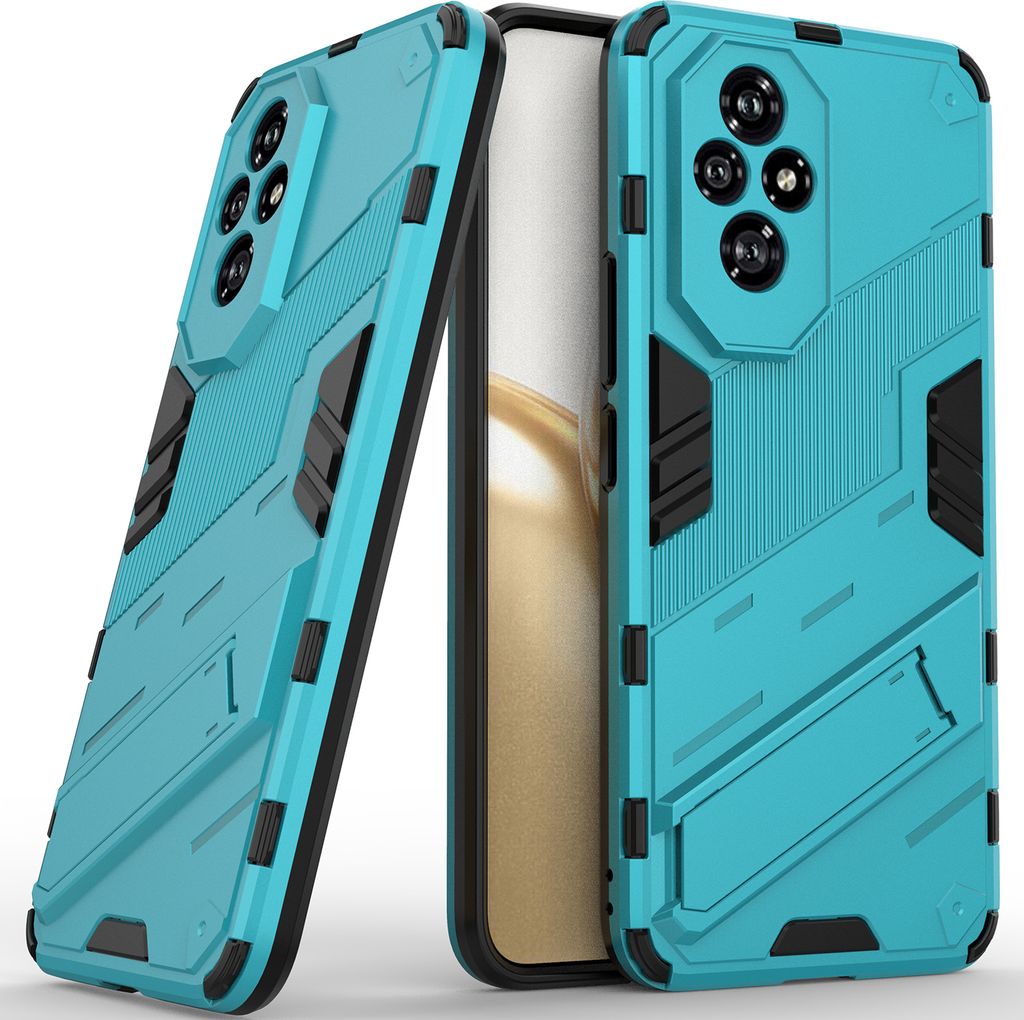 Armor Hülle für Honor 200 Hybrid PC TPU Bumper Stoßfestes Schutzhülle mit Standfunktion Blau
