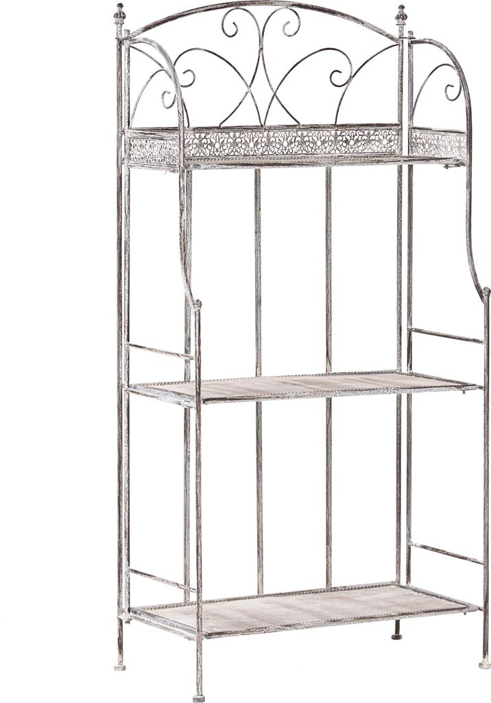 BELIANI Pflanzenregal Metall Grau Regale Garten Freistehend Außenbereich Innenbereich Badezimmer Garten Aufbewahrung