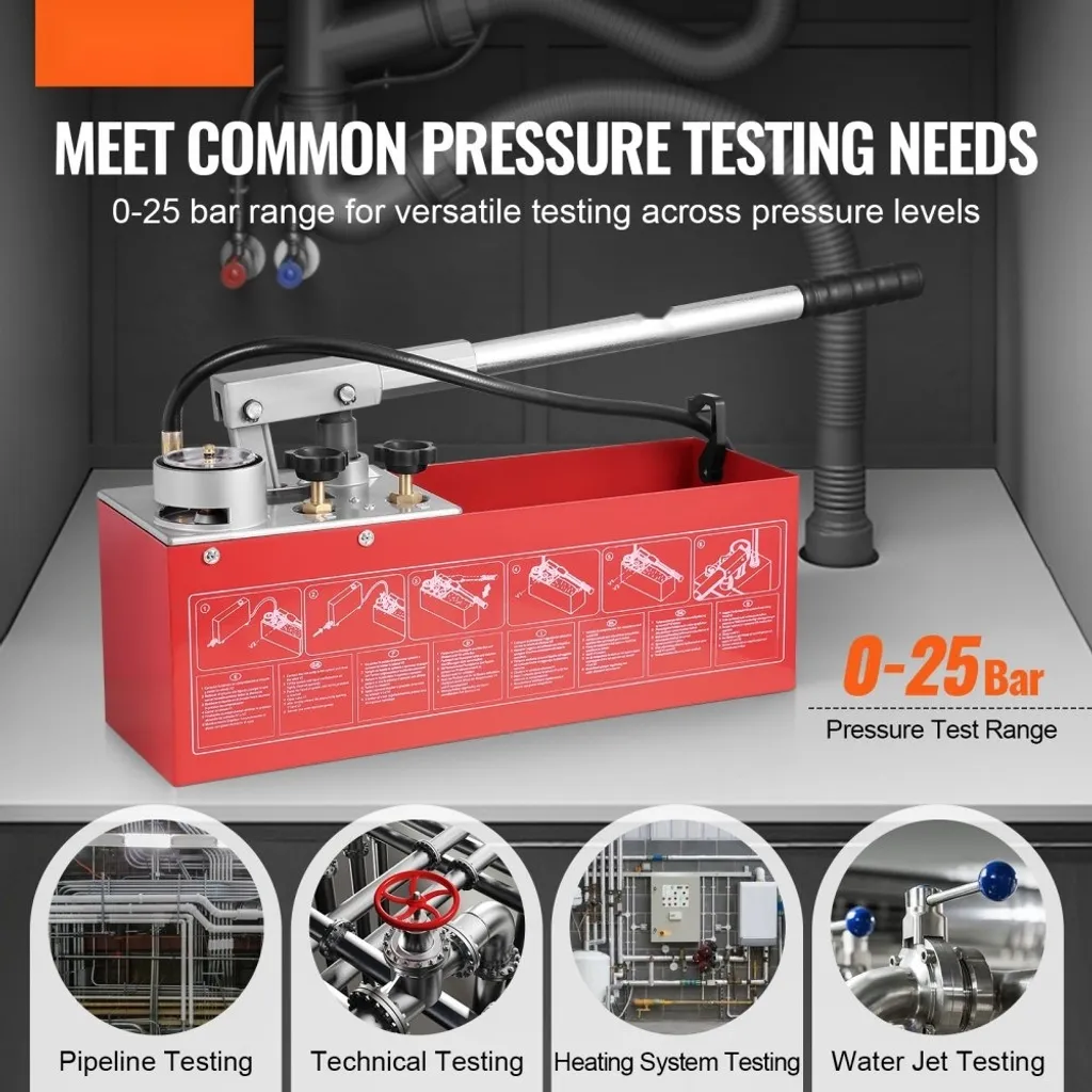 Pompe de test de pression d'eau 25 bar avec manomètre de précision - 2