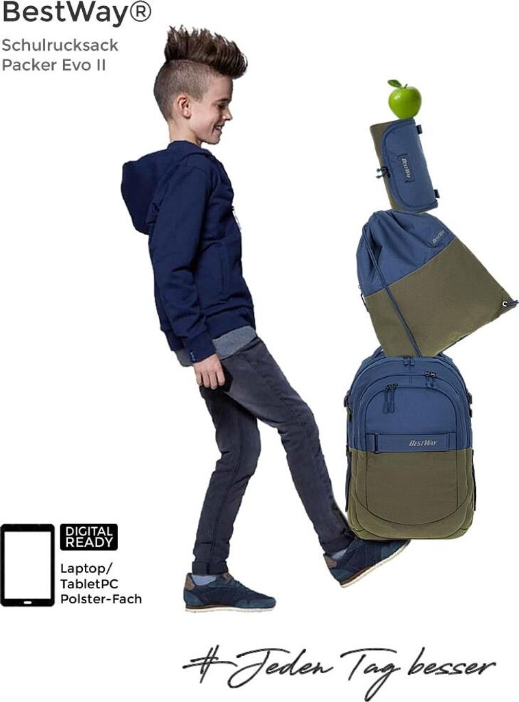 Schulrucksack Jungen 3 Teile Set Bestway Evolution Packer Produktbild 4