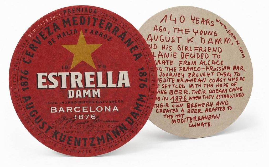 Estrella Damm Bierdeckel 100er Set - Runde Bieruntersetzer Produktbild 