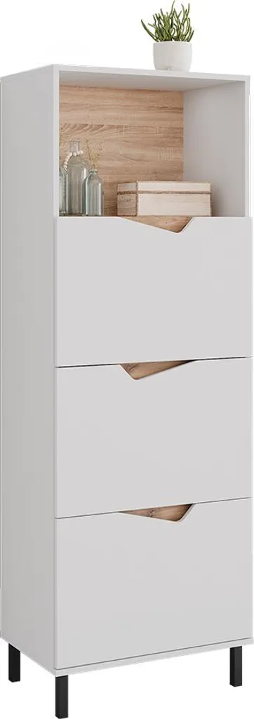 Armoire de rangement haute Vicco Marelle 4 compartiments blanc