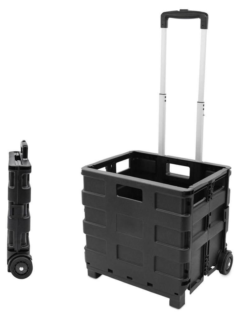 Chariot de courses pliable noir jusqu'à 18 kg avec Image du produit 