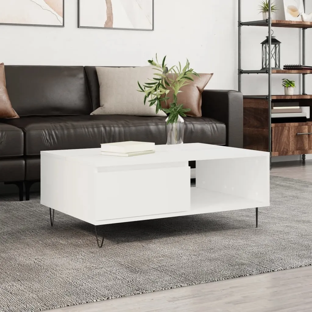 Tavolino Salotto Bianco Legno 90x60x35 cm | Hommie3954298 Elegance