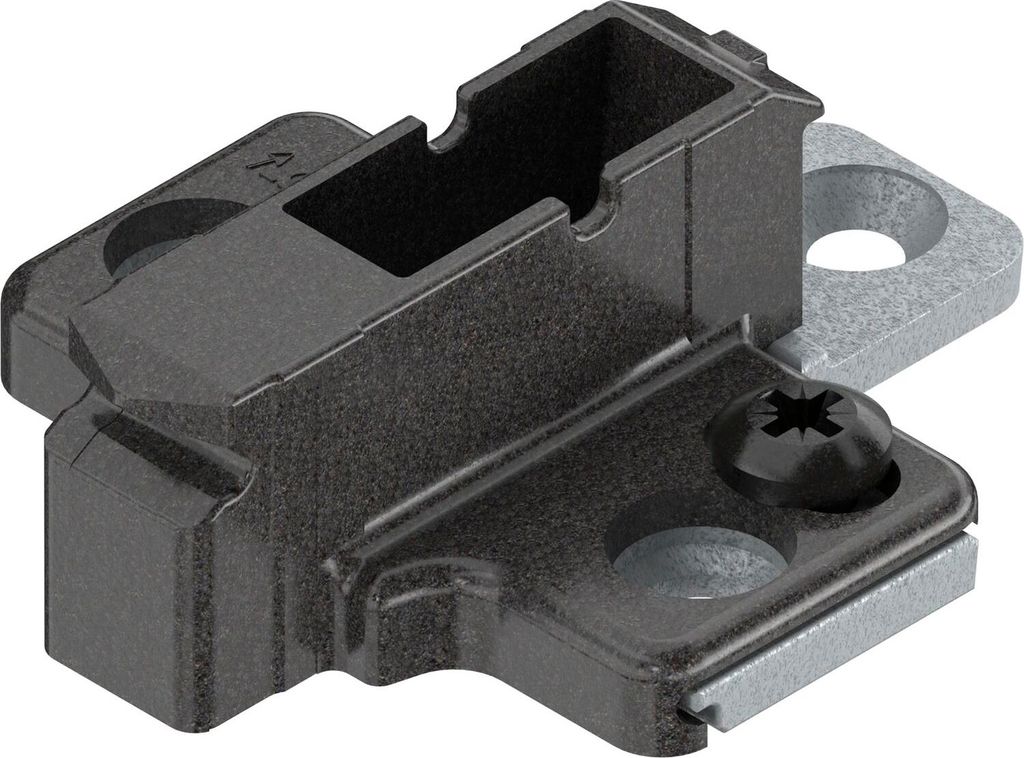 BLUM CLIP ONYX Kreuzmontageplatte, Zink, Schrauben, Distanz 9 mm