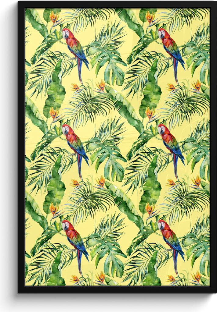 MuchoWow MuchoWow Gerahmtes Poster Paradiesvogelblume - Blumen 60x90 cm - Poster mit zchwarzem Bilderrahmen - Kunst