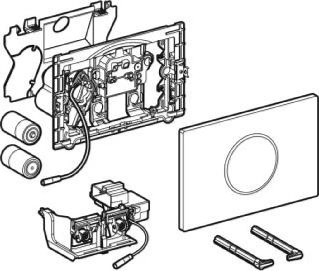 Geberit Sigma10 WC-Steuerung mit elektronischer Spülauslösung, 2-Mengen-Spülung, Batteriebetrieb, 115.908.KJ.6
