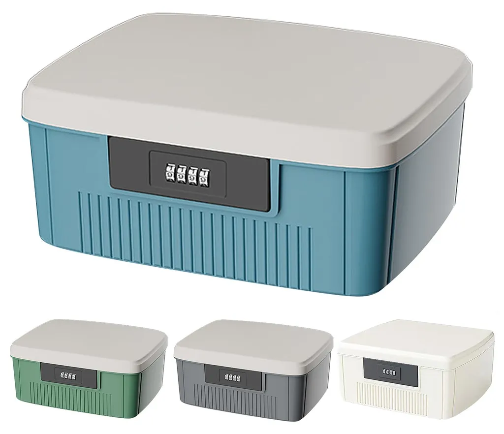 Boîte de secours verrouillable 25 cm avec compartiments et code ABS