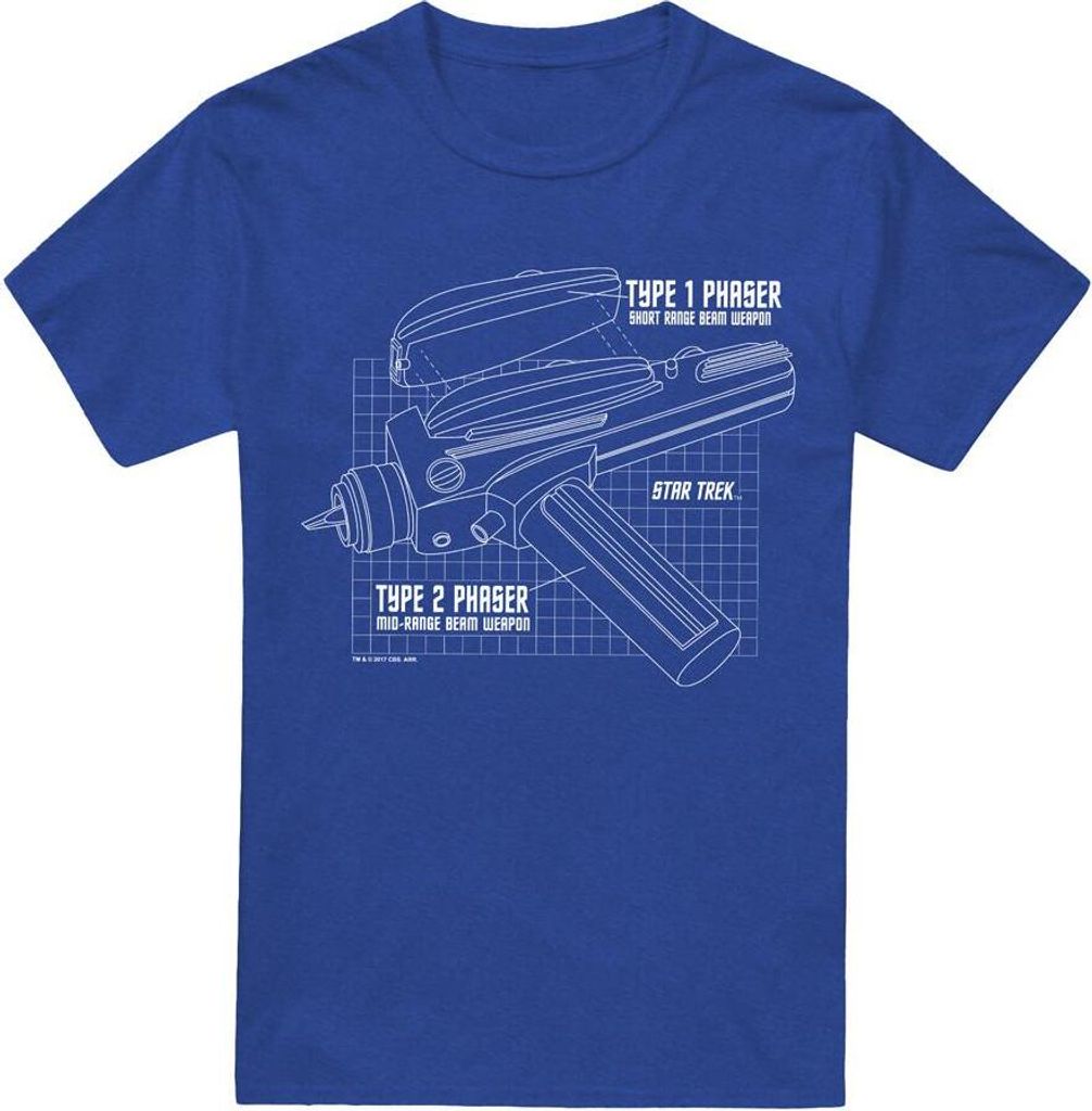 Star Trek - "Phaser Plans" T-Shirt für Herren/Damen Uni TV17577 (XL) (Königsblau)