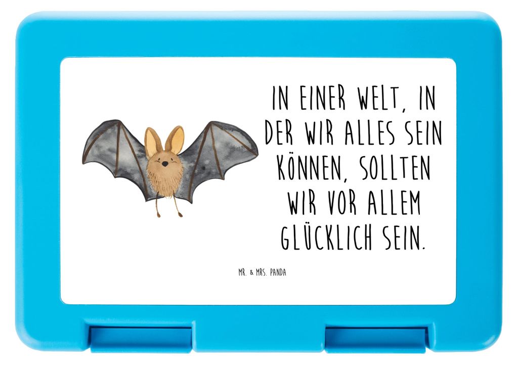 Mr. & Mrs. Panda Bentobox Fledermaus Flügel - Weiß - Geschenk, Schulbrotdose, Lunchbox, Butterbrotdose, Snackdose, Lustige Sprüche, Snackbox