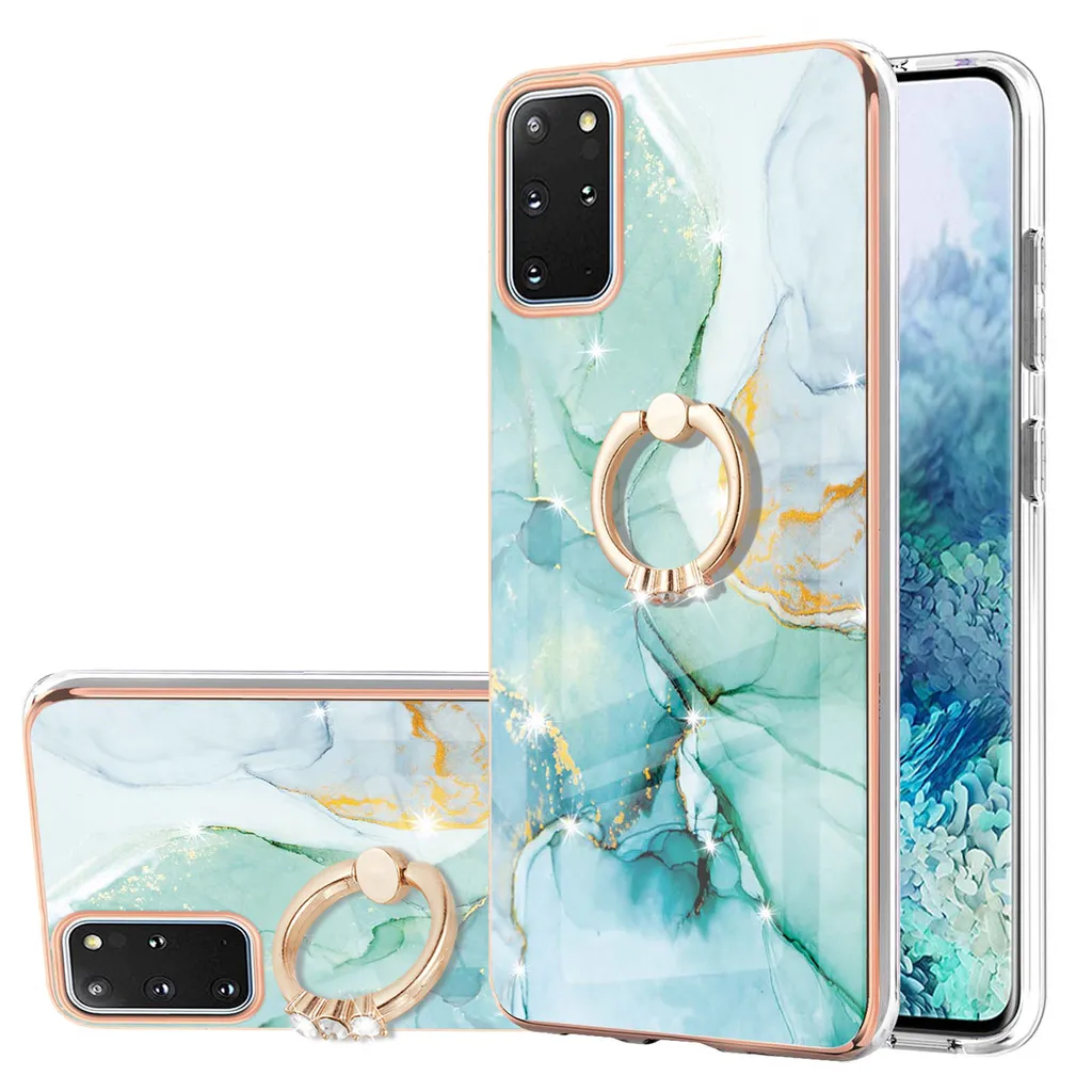 Offerta Custodia Samsung S20 Plus Marmo Caffè con Anello TPU