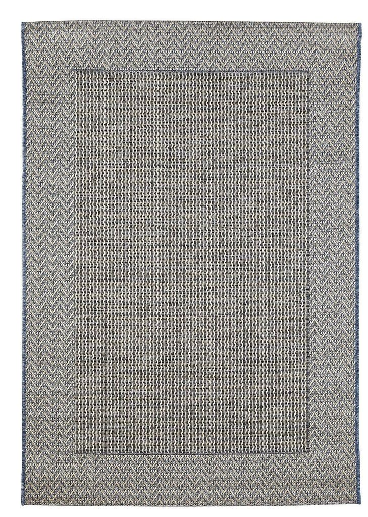 Outdoor Teppich Bordüre Grau 120 x 170 cm Wetterfest Flachgewebe Waschraum Küche Balkon Terrasse Outdoorteppich